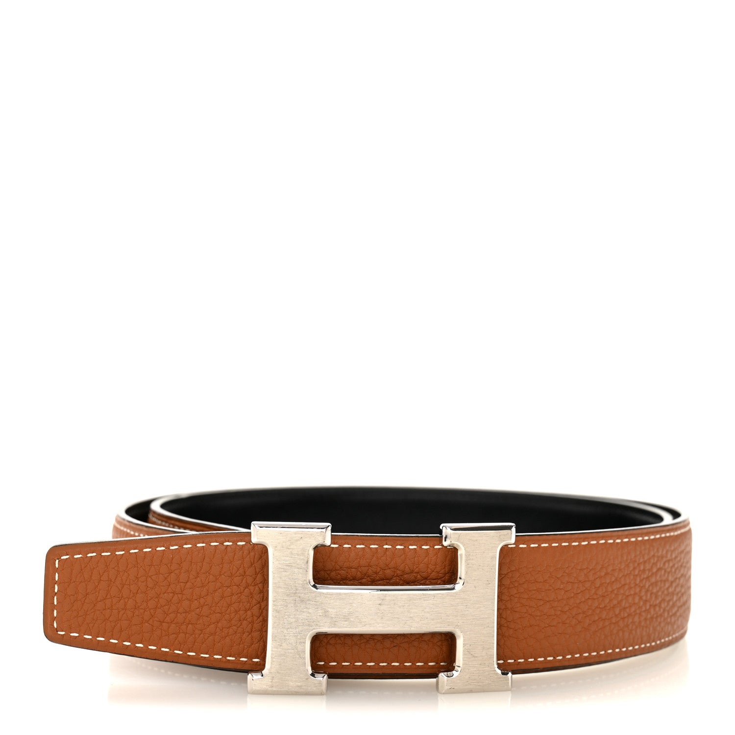 Hermes Box Togo 32mm H Belt 85 34 Black Gold 1 of 6