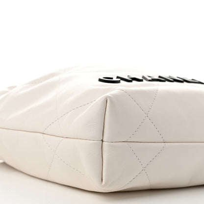 Chanel Shiny Calfskin Quilted Mini Chanel 22 White Black 9 of 10