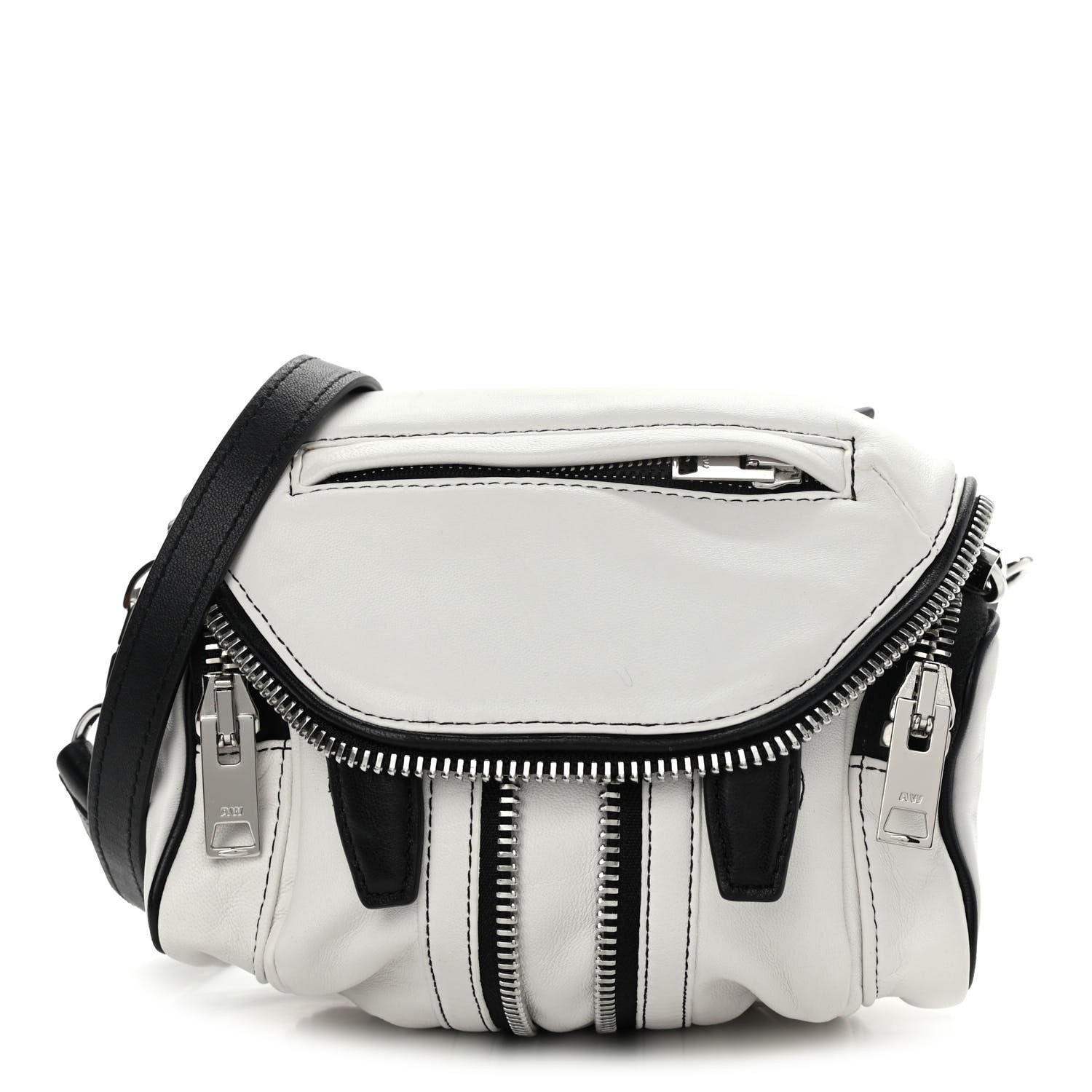 Alexander Wang Lambskin Micro Marti Crossbody White Black 1 of 9