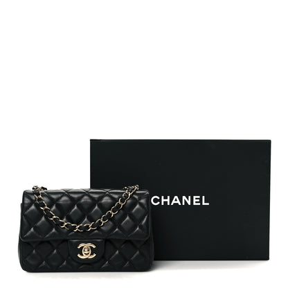 Chanel Lambskin Quilted Mini Rectangular Flap Black 12 of 12