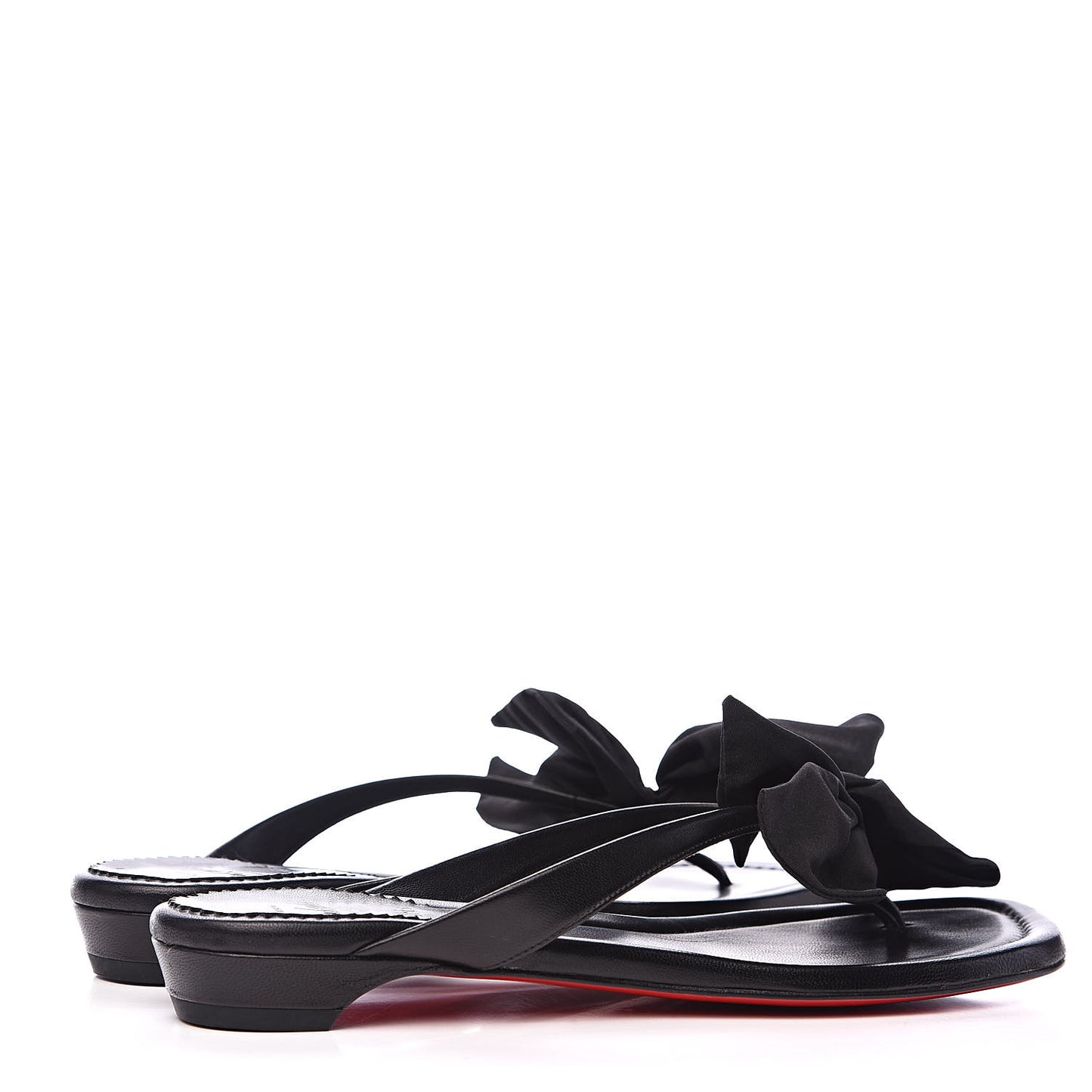 Nappa Vol Au Vent Flat Sandal 39 Black