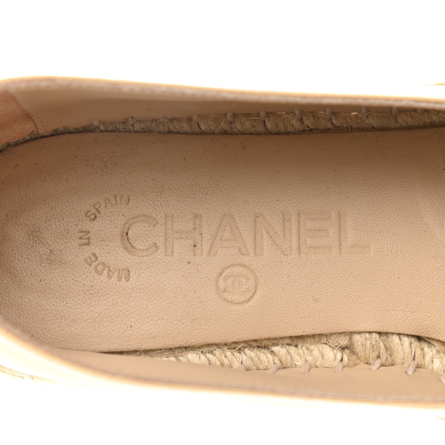 Lambskin CC Espadrilles 39 Beige Black