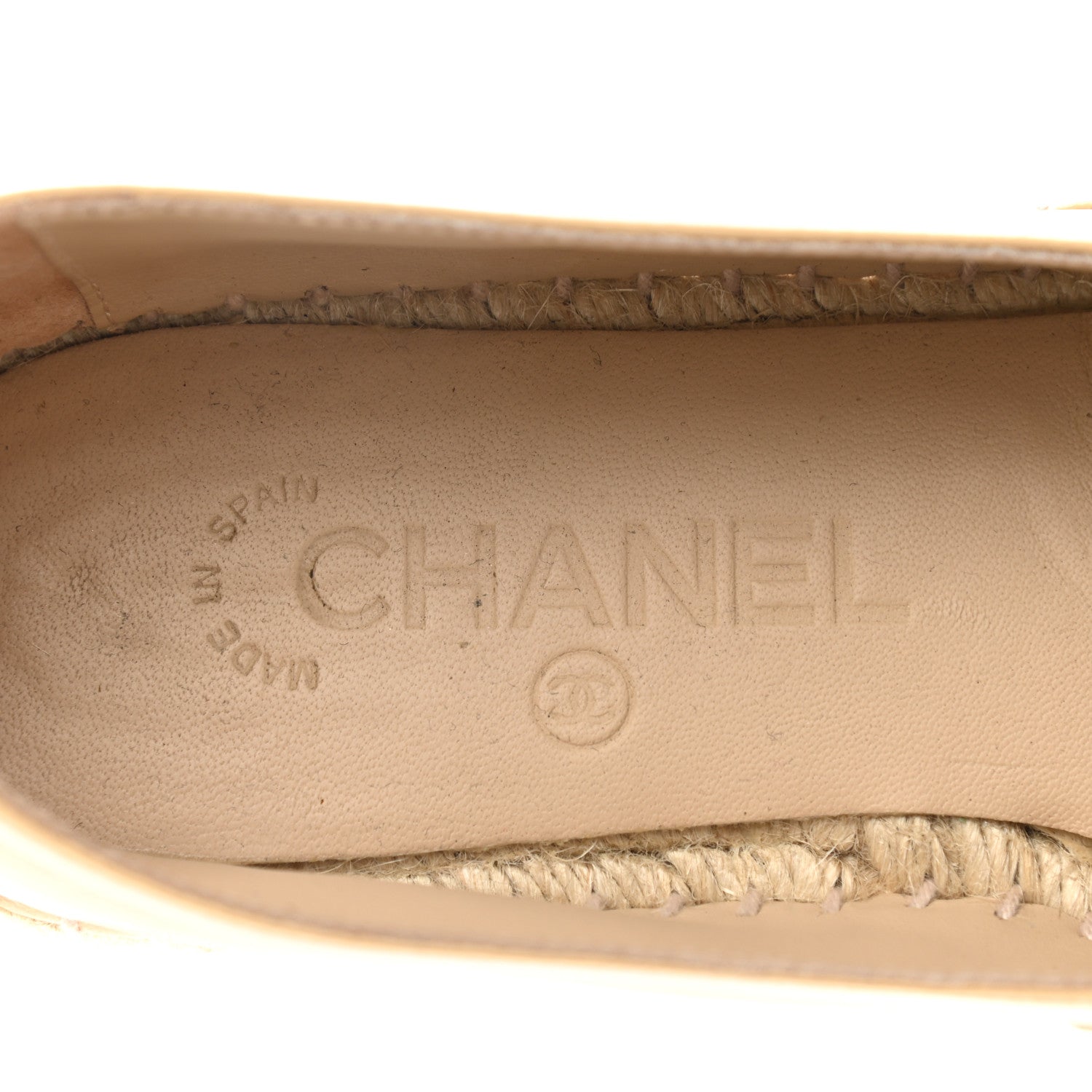 Chanel Lambskin CC Espadrilles 39 Beige Black 6 of 11