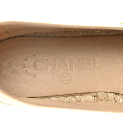 Chanel Lambskin CC Espadrilles 39 Beige Black 6 of 11