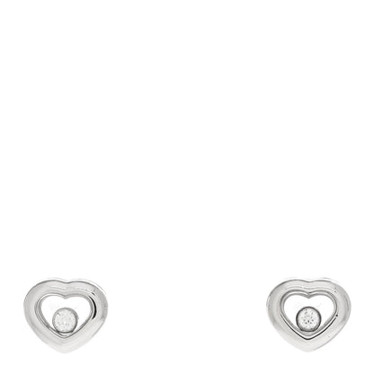 Chopard 18K White Gold Happy Diamonds Icons Heart Earrings 1 of 4