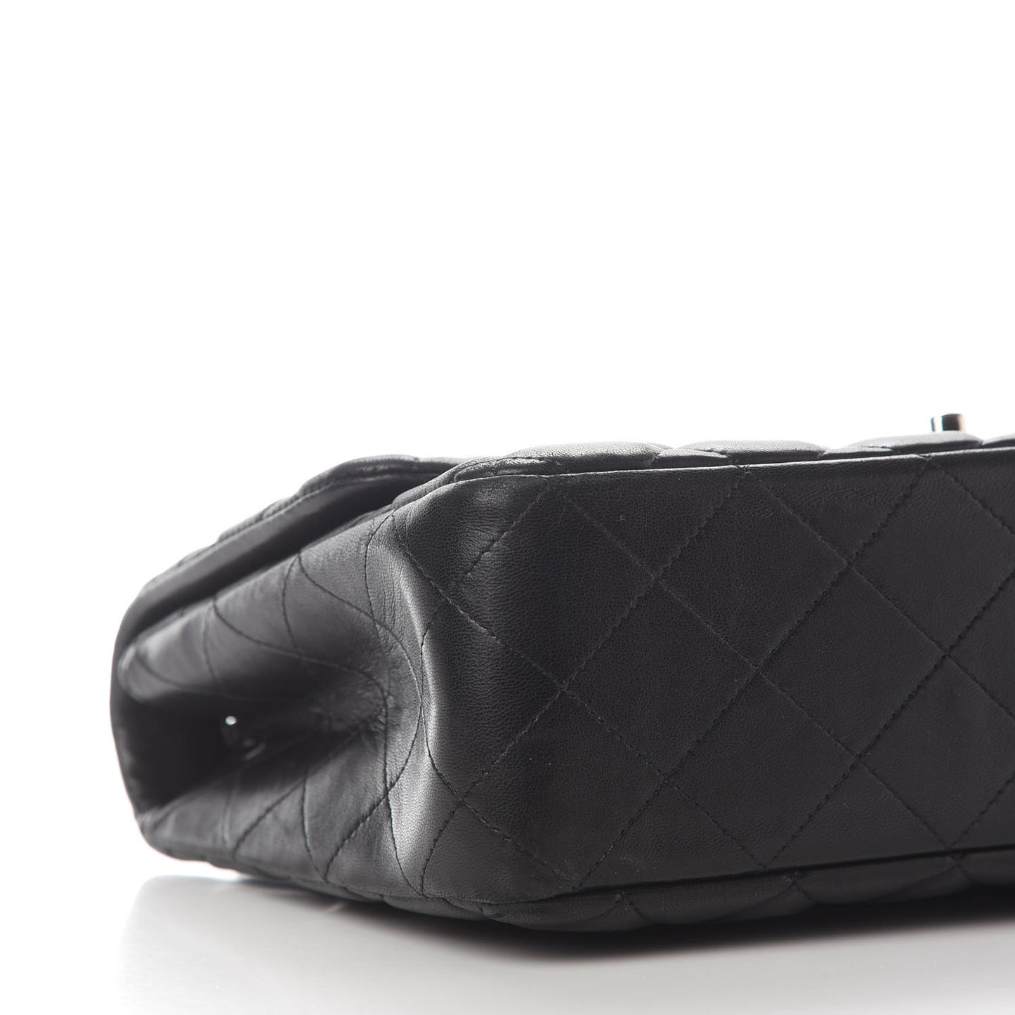 Lambskin Quilted Jumbo Single Flap Black