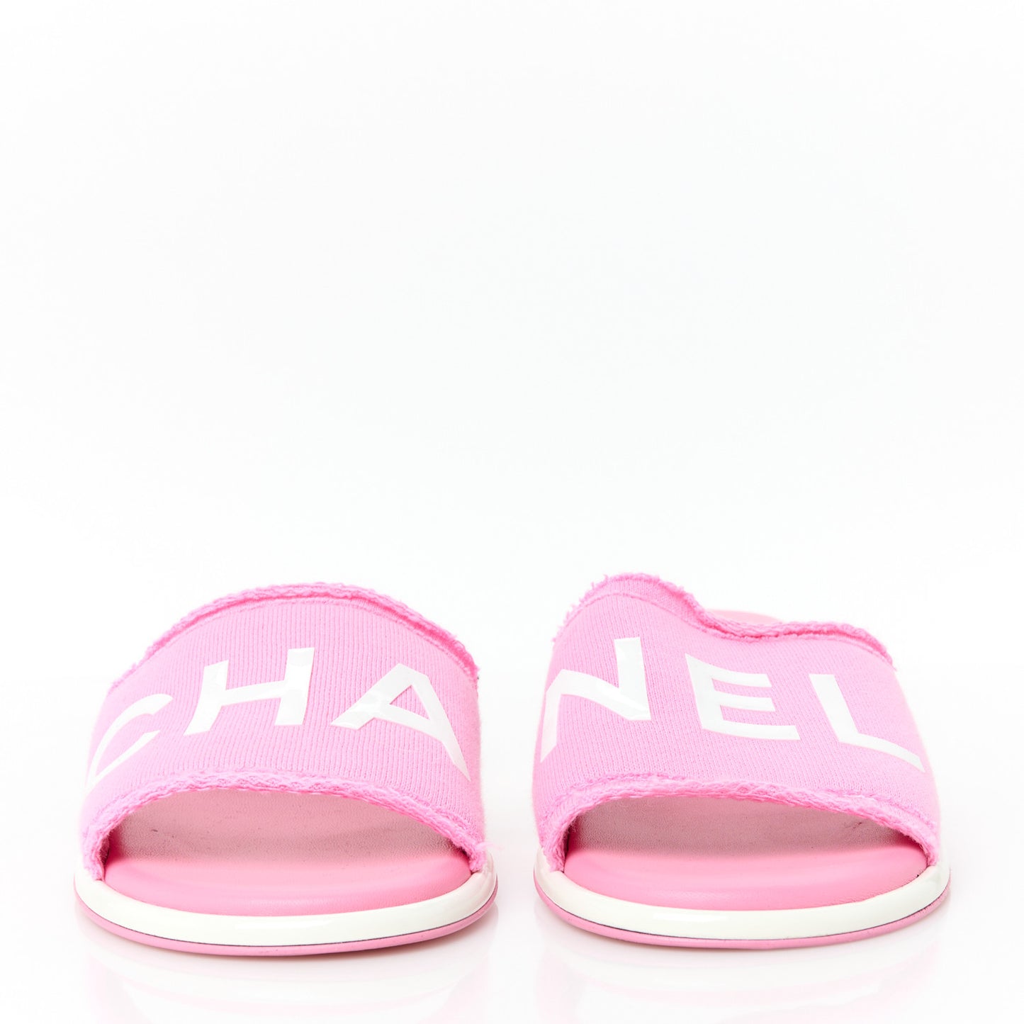 Cotton Logo Mule Sandals 36.5 Pink White