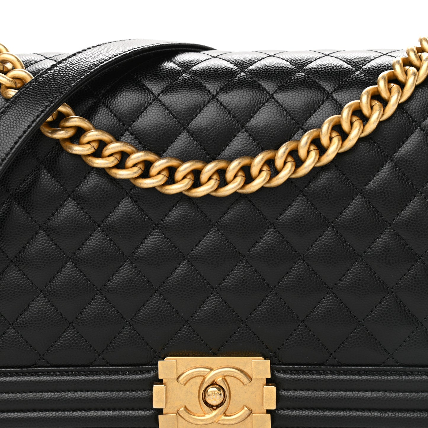 Caviar Quilted New Medium Boy Flap Black
