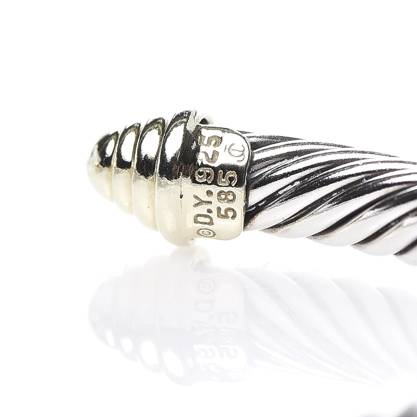 Sterling Silver 14K Yellow Gold 5mm Cable Classics Bracelet