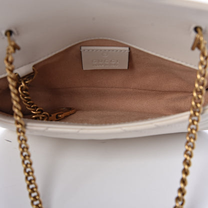 Gucci Calfskin Matelasse Super Mini GG Marmont Shoulder Bag White 5 of 13