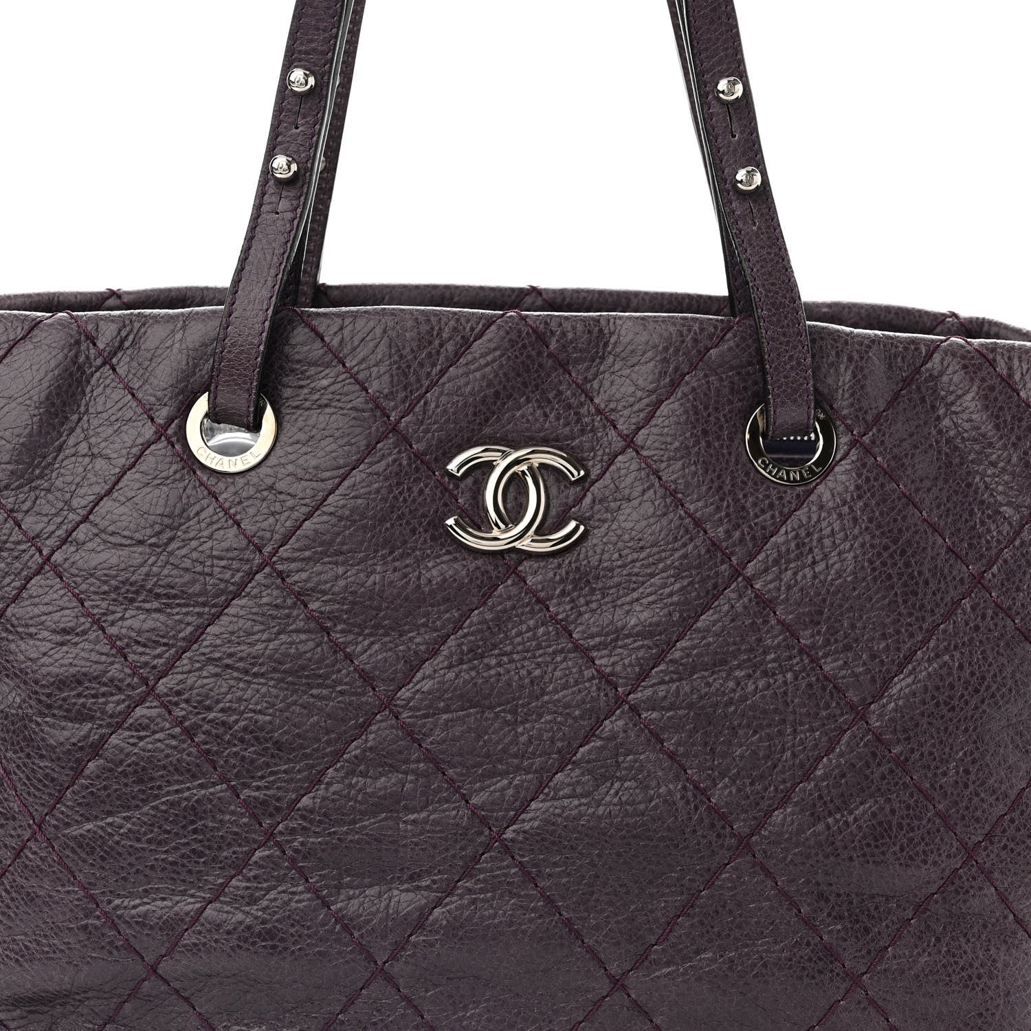 Chanel Glazed Calfskin Large On The Road Tote Purple 8 of 12