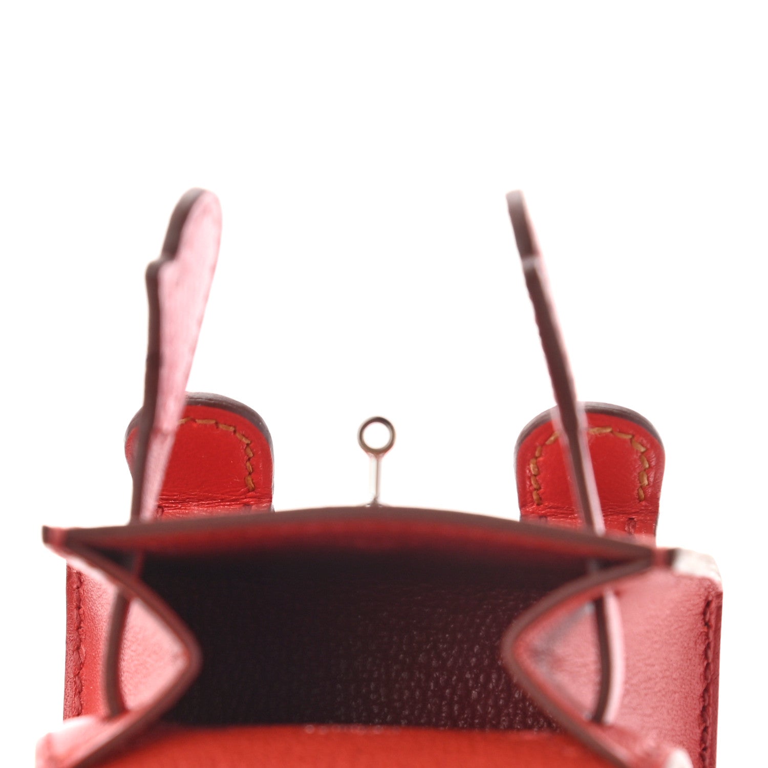 Hermes Tadelakt Chevre Mysore Kelly Quelle Idole Bag Charm Rose Sakura Sanguine Nata Sesame 5 of 5