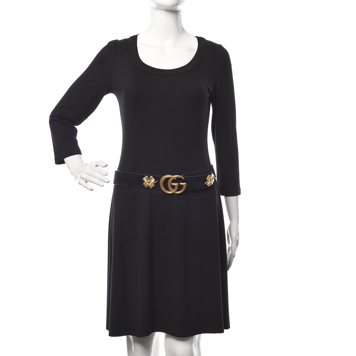 Suede GG Marmont Clover Belt 95 38 Black