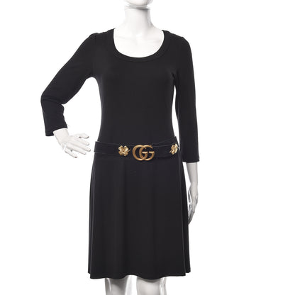 Gucci Suede GG Marmont Clover Belt 95 38 Black 2 of 7