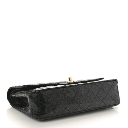 Chanel Patent Quilted Sparkle Glitter Medium Double Flap Black 4 of 14