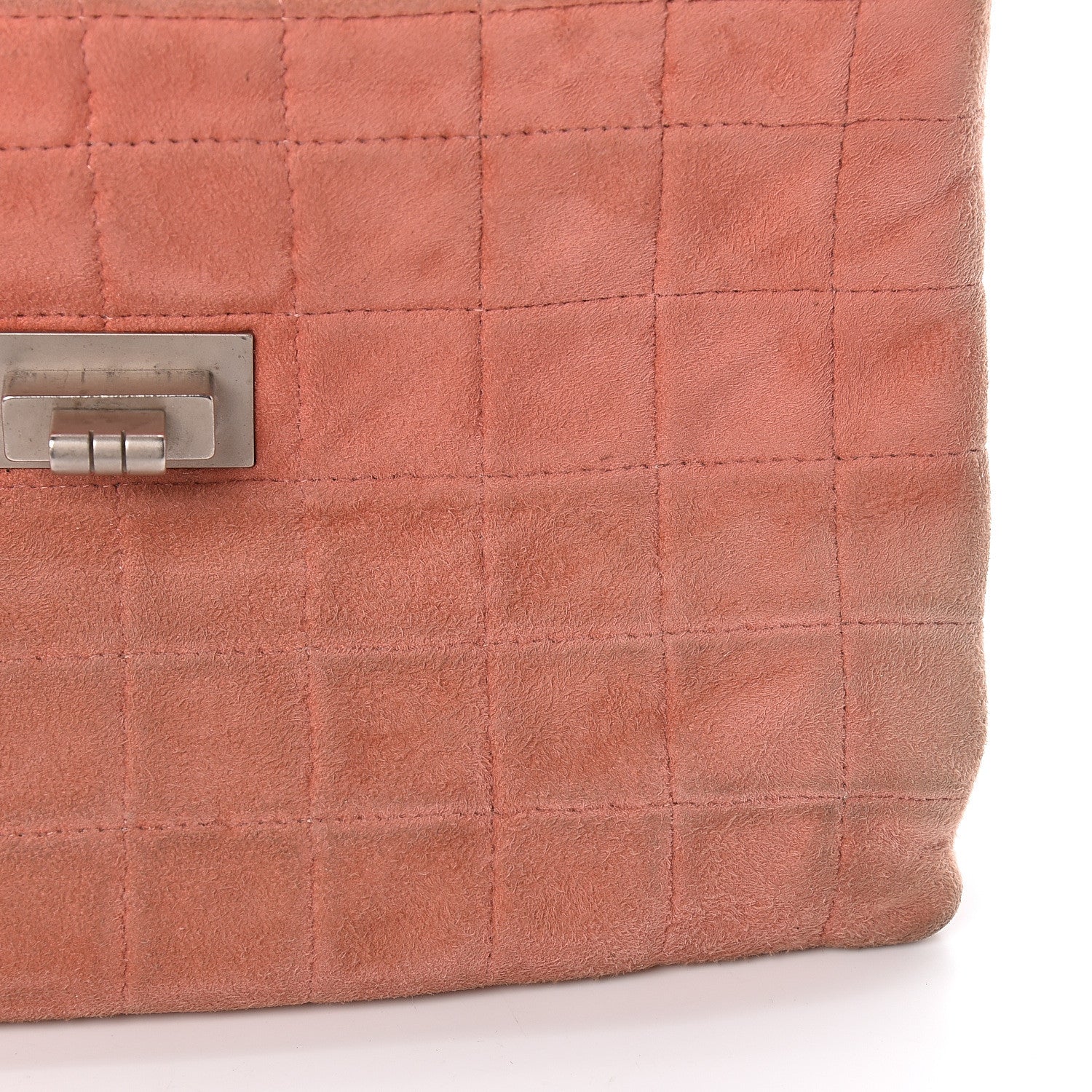 Chanel Suede Chocolate Bar Mademoiselle Flap Pink 14 of 27