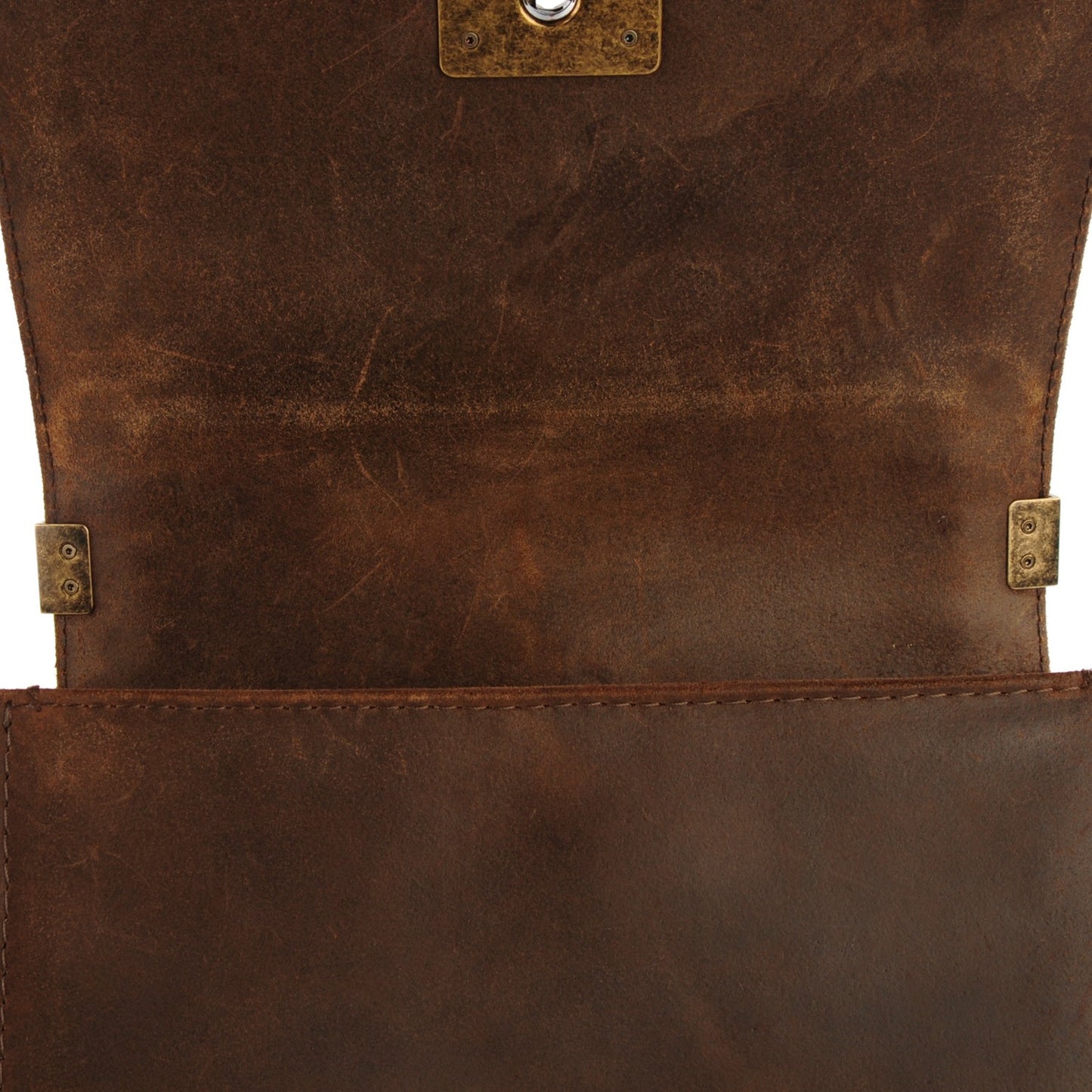 Nubuck Quilted Medium Boy Flap Brown