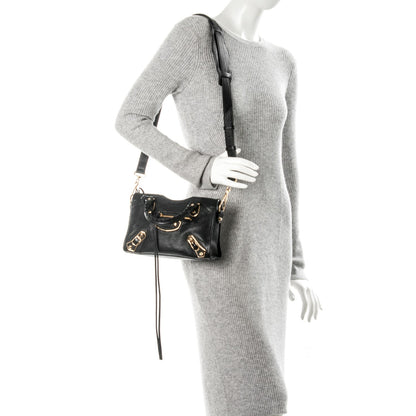 Balenciaga Chevre Gold Metallic Edge Hardware Mini City Black 2 of 9