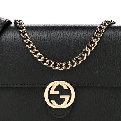 Gucci Dollar Calfskin Interlocking G Chain Wallet Black 7 of 19