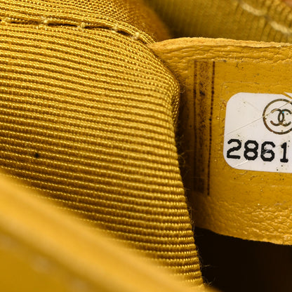 Chanel Lambskin Quilted Small Chain Infinity Top Handle Flap Yellow 6 of 9