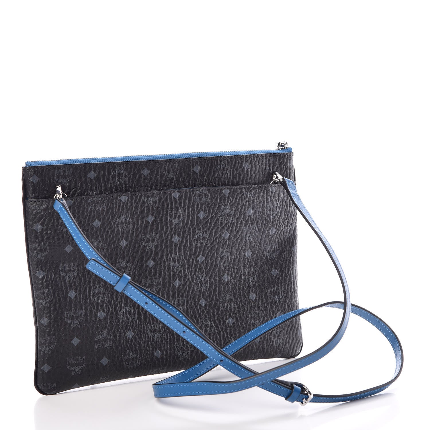 MCM Visetos Original Medium Pouch Black Blue 3 of 8