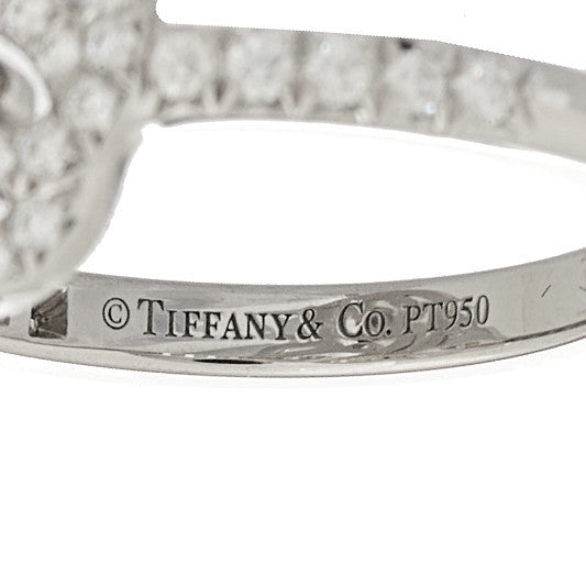 Tiffany Platinum Diamond Enchant Double Heart Ring 52 6 5 of 5