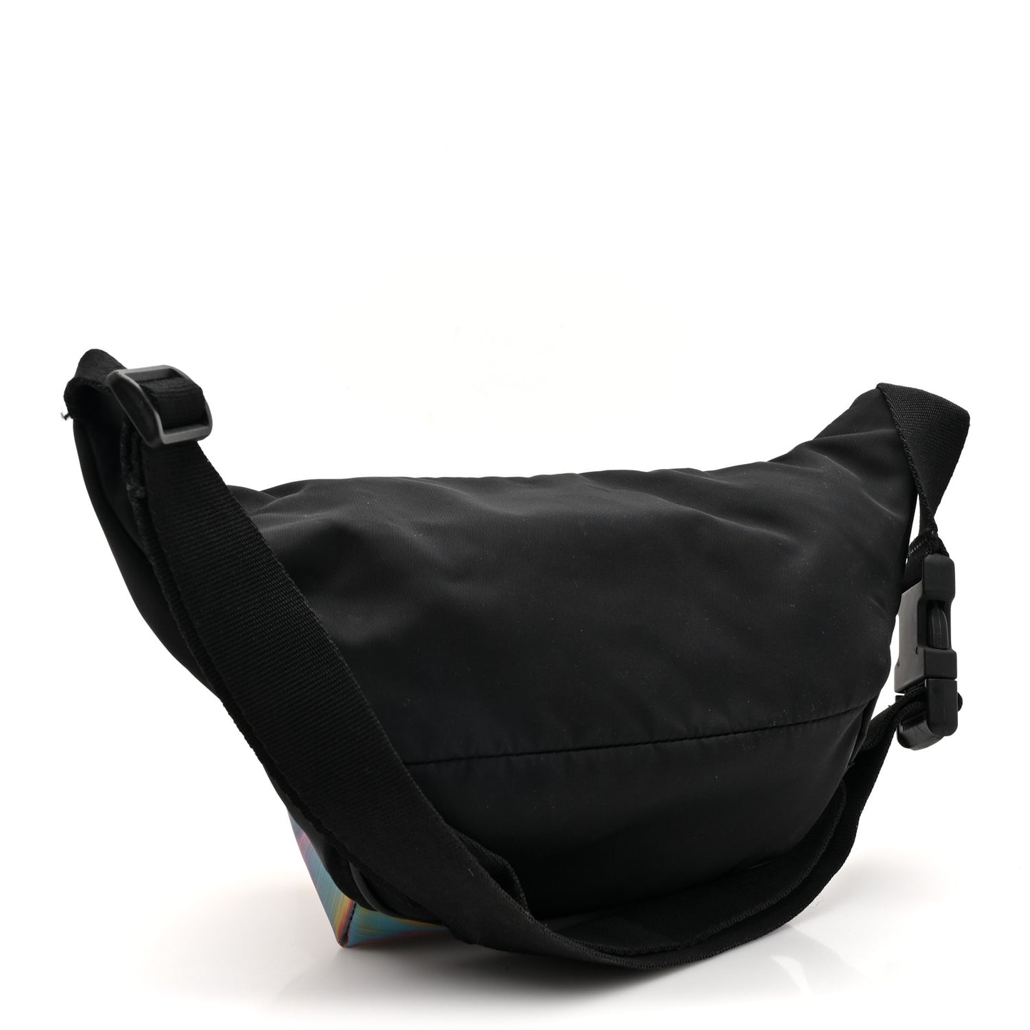Nylon Rainbow Hologram Belt Bag Black