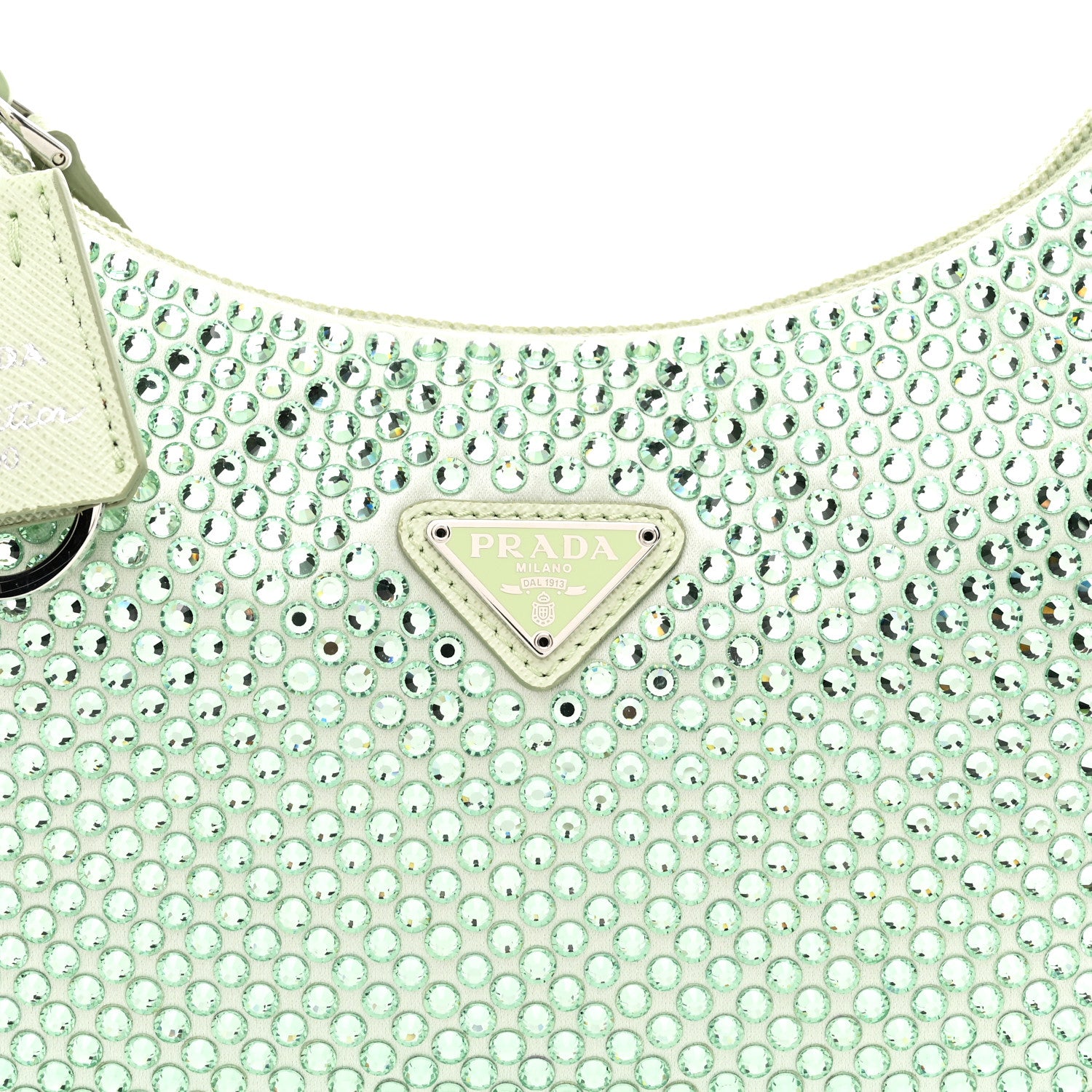 Prada Satin Crystal Mini Re-Edition 2000 Bag Acqua 1866154