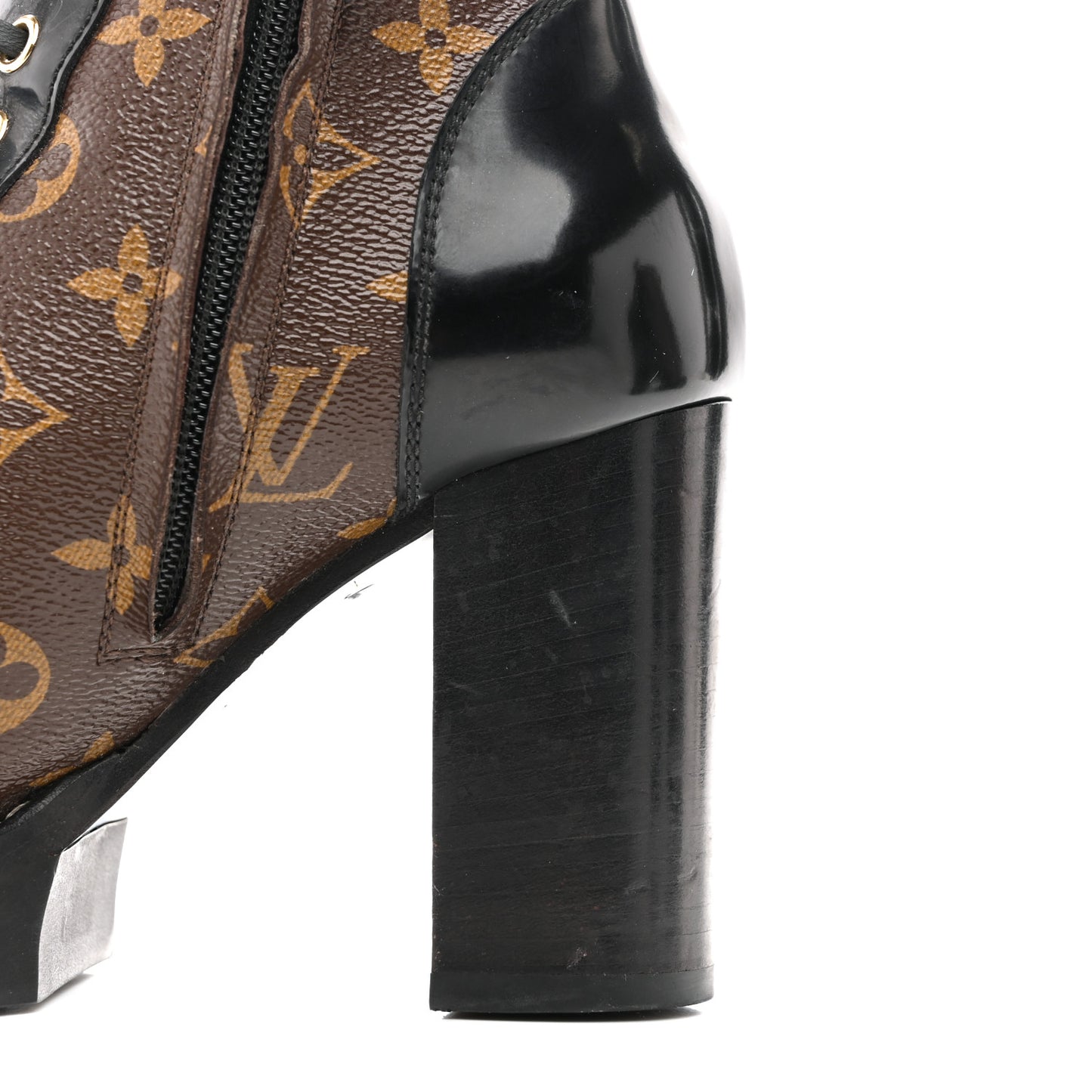 Patent Calfskin Monogram Star Trail Ankle Boots 36 Black