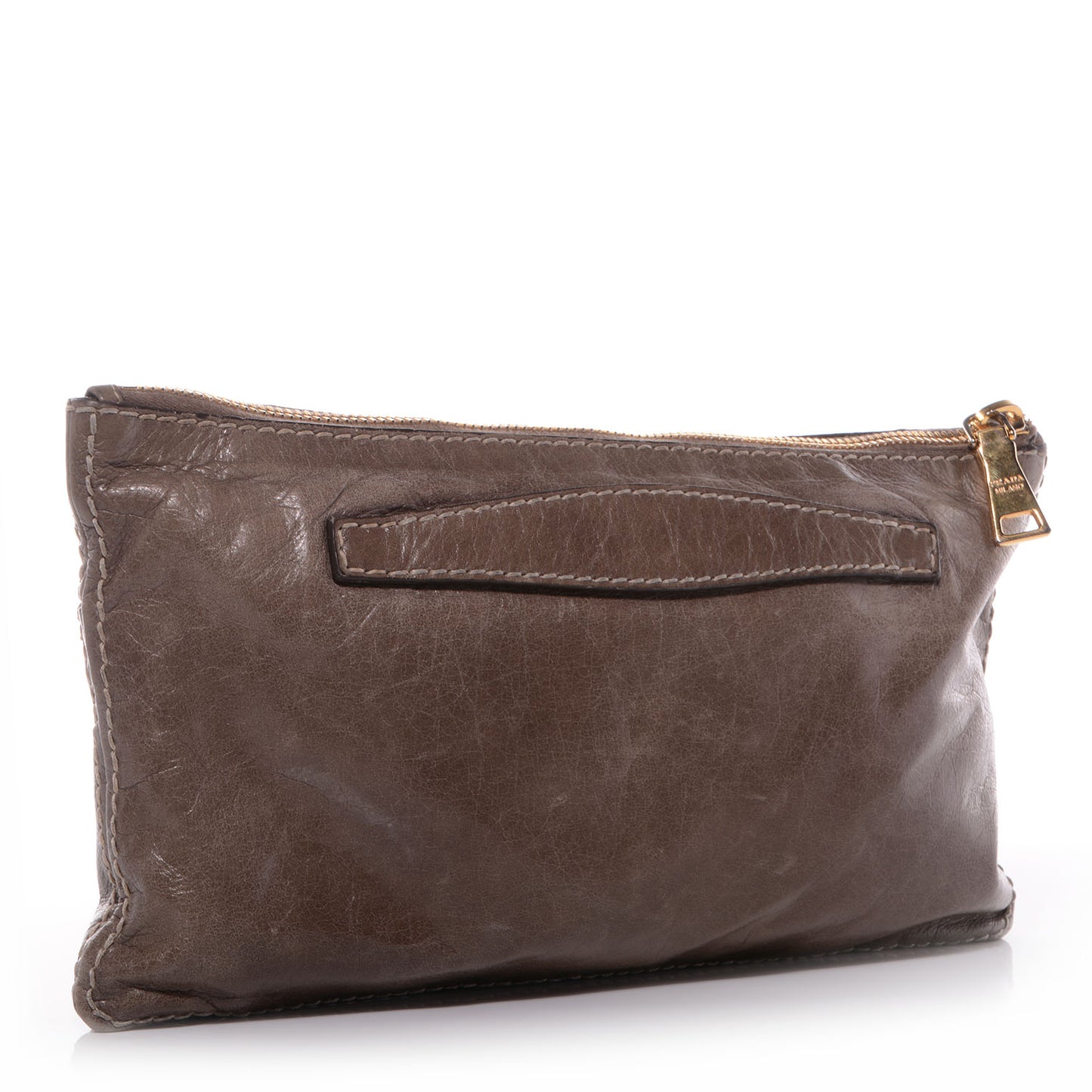 Vitello Shine Pochette Clutch Argilla