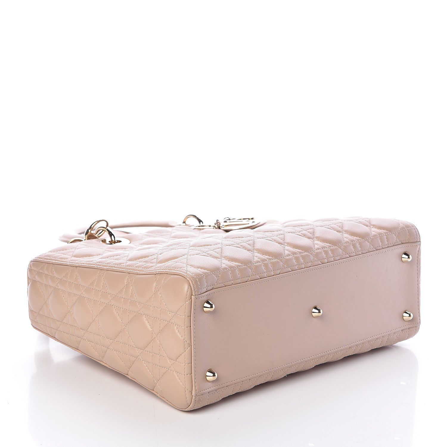 Christian Dior Lambskin Cannage Large Lady Dior Beige 4 of 11