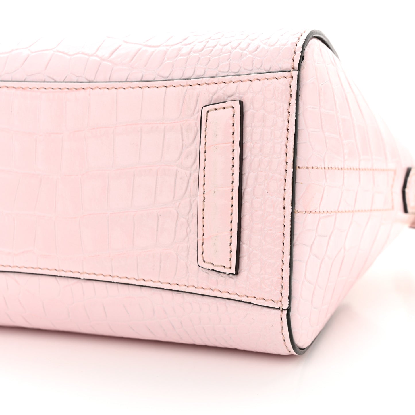 Calfskin Crocodile Embossed Mini Antigona Pink