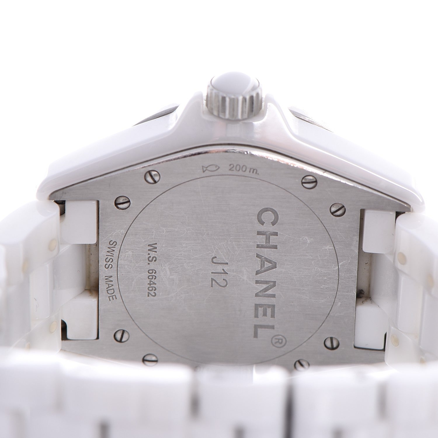 Chanel Stainless Steel Ceramic Diamond 38mm J12 Automatic Watch White 5 of 8
