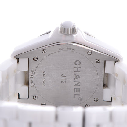 Chanel Stainless Steel Ceramic Diamond 38mm J12 Automatic Watch White 5 of 8