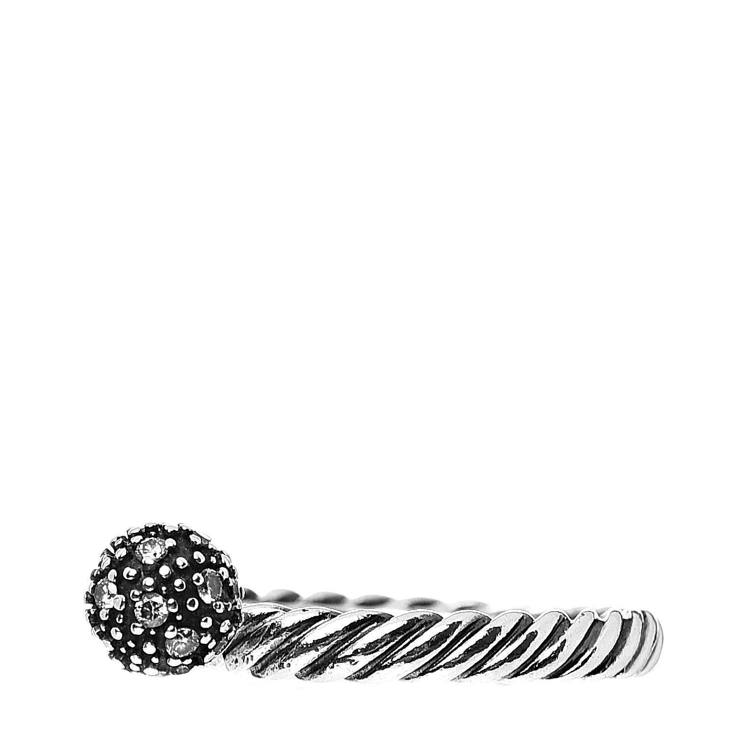 David Yurman Sterling Silver Diamond 6mm Elements Ball Ring 49 5 3 of 5