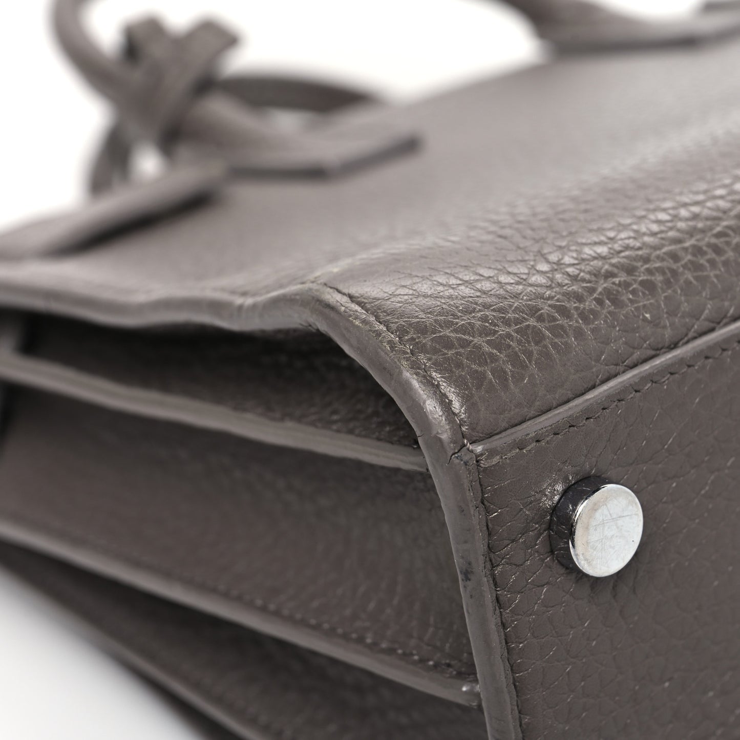 Grained Calfskin Nano Sac De Jour Fog