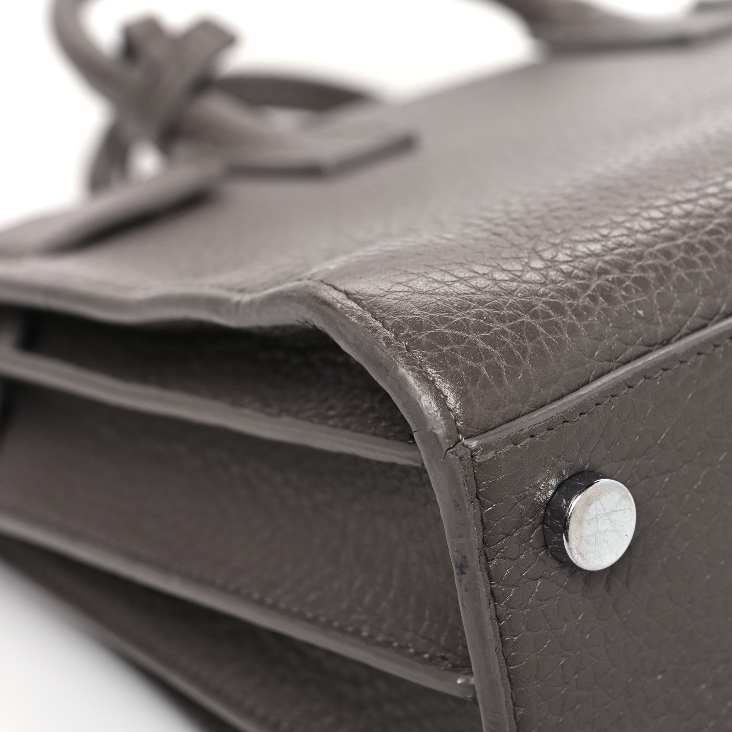 Saint Laurent Grained Calfskin Nano Sac De Jour Fog 8 of 17