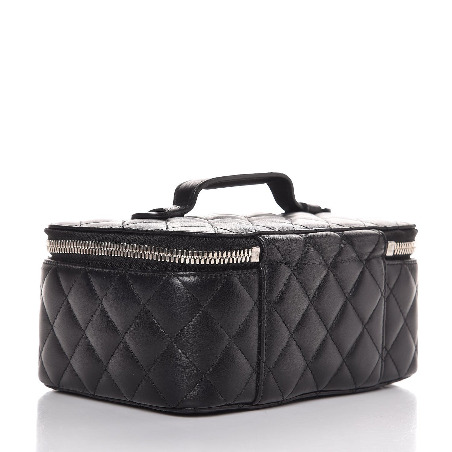 Lambskin Quilted Jewelry Case Black