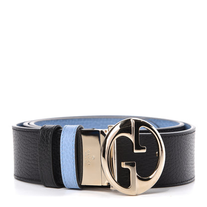 Gucci Dollar Calfskin 1973 Reversible Belt 90 36 Black Mineral Blue 1 of 6