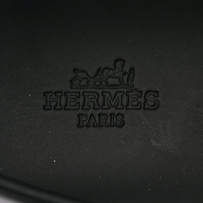Hermes Glazed Calfskin Womens Hitch Loafers 35 Black 8 of 15