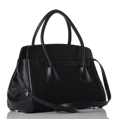 Prada Canapa Saffiano Shoulder Bag Black 4 of 9