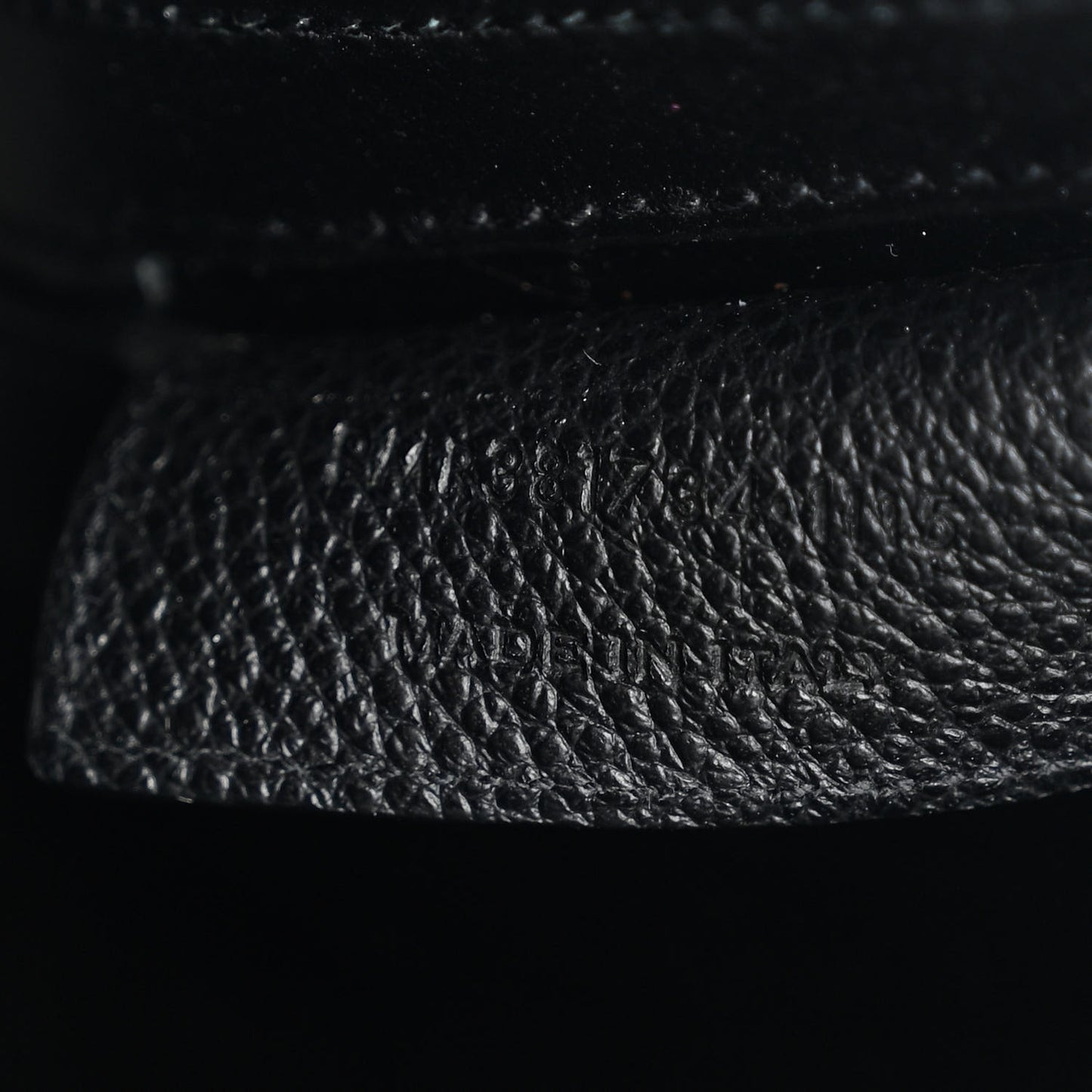 Grained Calfskin Medium Emmanuelle Bucket Bag Black