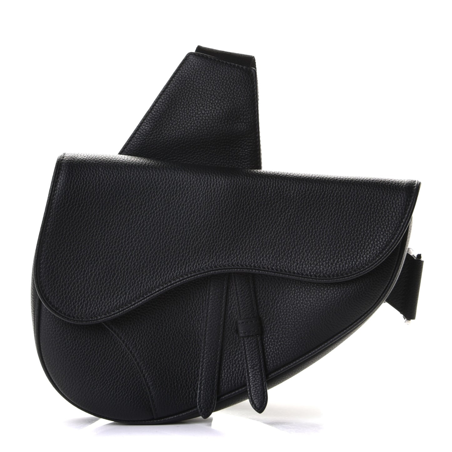 Calfskin Mens Saddle Bag Black