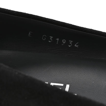 Chanel Suede Patent Camellia CC Ballerina Flat 37 Navy Black 9 of 10