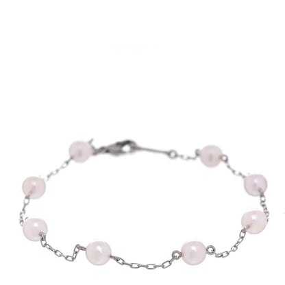 Mikimoto 18K White Gold 5mm Akoya Pearl Station Bracelet 1 of 5