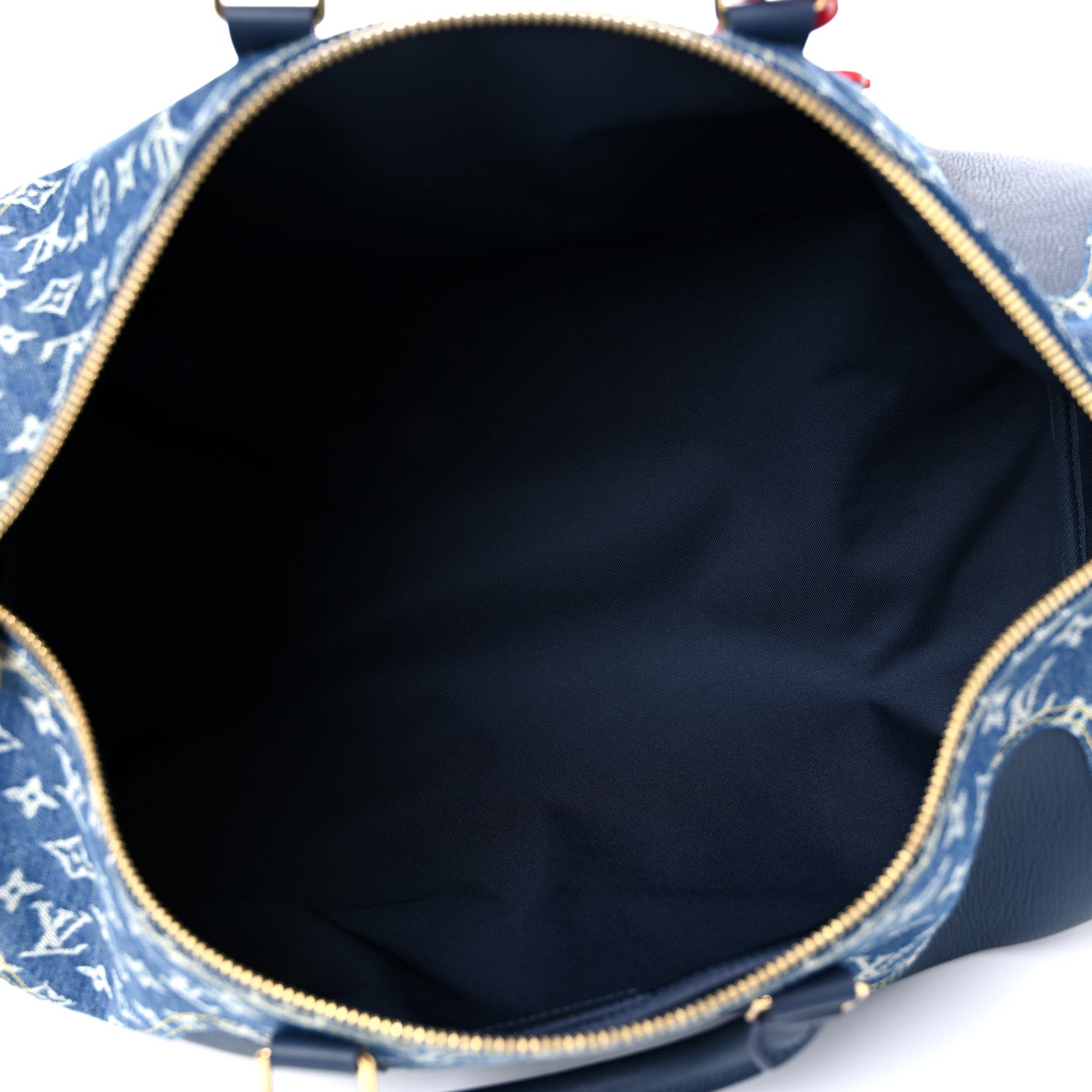 Louis Vuitton X NIGO Taurillon Monogram Denim Drip Keepall Bandouliere 50 Blue 4 of 7