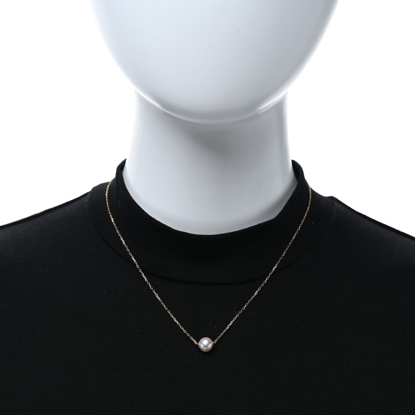 18K Yellow Gold Akoya Pearl 8mm Single Pendant Necklace
