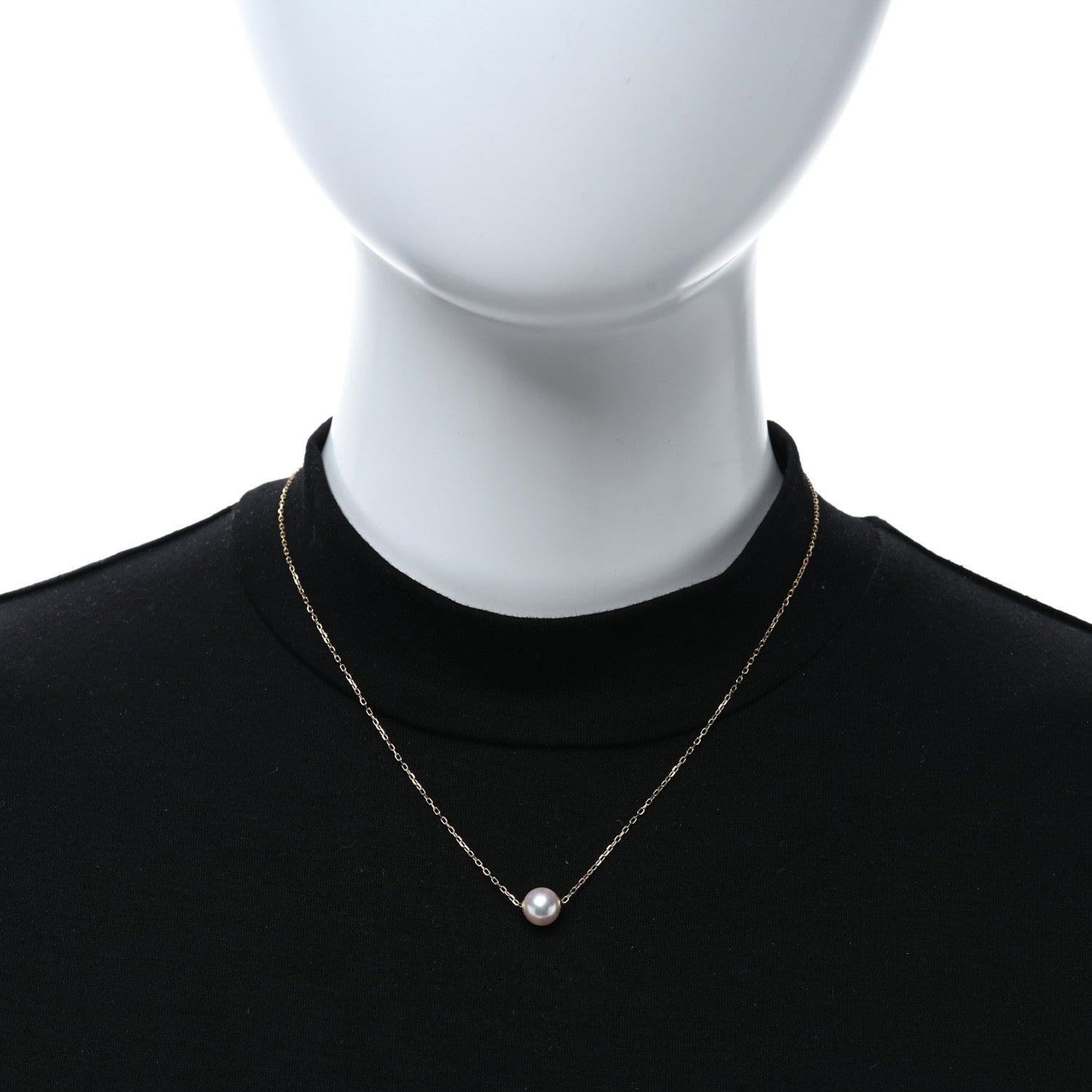 Mikimoto 18K Yellow Gold Akoya Pearl 8mm Single Pendant Necklace 2 of 4