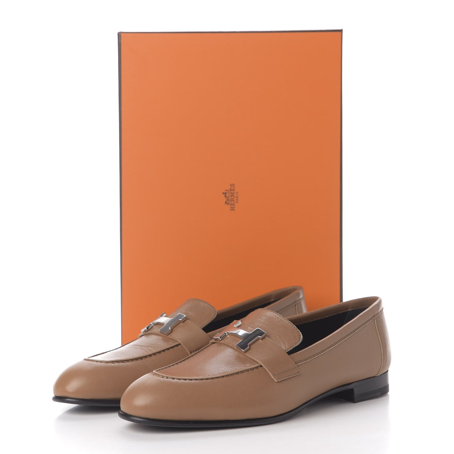 Goatskin Womens Paris Loafers 36.5 Etoupe