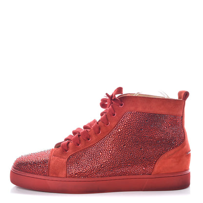 Christian Louboutin Veau Velours Strass Mens Louis Flat Sneakers 41 Red 1 of 18